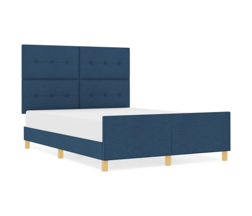 Estructura de Cama  Azul 140x190 cm Tela