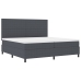 Cama con Somier  con Colchón&LED Gris Oscuro 200x200 cm Tela de Pana