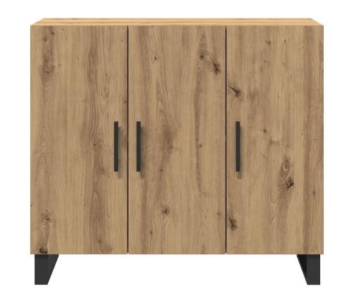 Sideboard  con 3 puertas de roble artesano 90x34x80 cm de madera elaborada