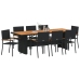 Set de comedor de jardín de 9 piezas  negro de poli ratán