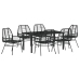Juego de Comedor de Jardín de 7 Piezas Negro Poliratán