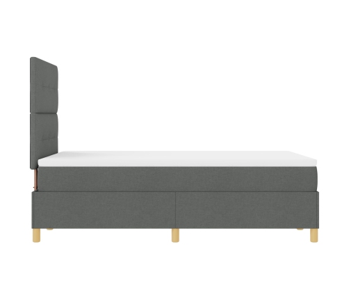 Cama con Base de Resortes  y Colchón Gris Oscuro 120x200 cm Tela