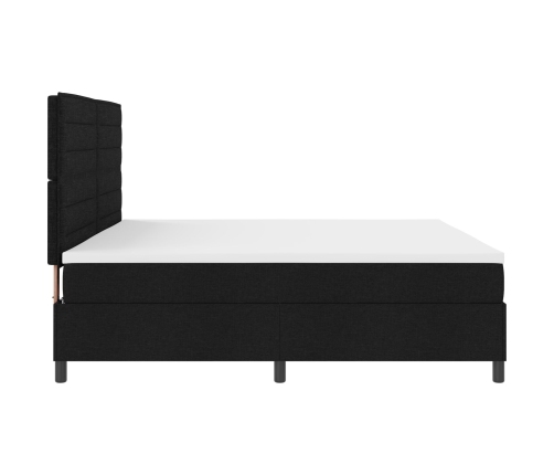 Cama con Somier y Colchón Negra 200x200 cm Tela