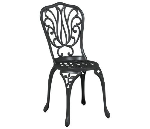 Set de Bistro de Jardín de 3 Piezas  en Aluminio Fundido Negro