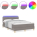 Cama Box Spring  con Colchón y LED Taupe 140x190 cm Tela