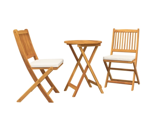 Set de Bistro de Jardín de 3 Piezas  en Madera Sólida de Acacia
