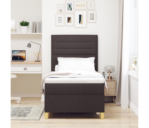 Base de Cama Box Spring Marrón oscuro Madera 100 x 200 cm