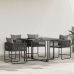 sillas de jardín  con cojines 4 pcs Rattan Poliéster Negro