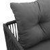 sillas de jardín  con cojines 4 pcs Rattan Poliéster Negro