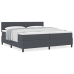 Cama Box Spring  con Colchón Gris Oscuro 200x200 cm Tela de Corduroy