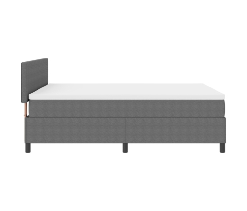 Cama con Somier con Colchón Gris Claro 140x200 cm Tela de Pana