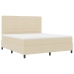 Cama con somier, colchón y luz LED color crema 180x200 cm tela