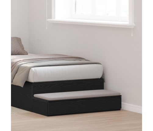 Cajones de cama  en negro, 75 x 36,5 x 16,5 cm, de madera contrachapada