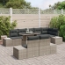 Conjunto de Sofá de Jardín  Set de 9 Marrón, Gris Ratán, Tela