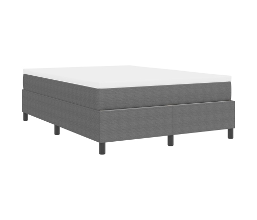 Cama con somier  y colchón gris claro 140x200 cm tela de pana