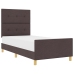 Estructura de cama  marrón oscuro 90x190 cm Tela