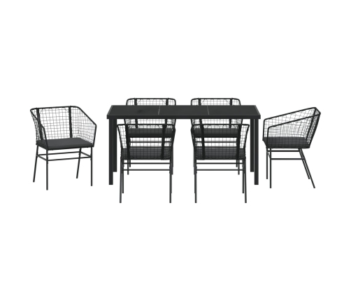 Set de 4 Negro Poliratán Dos plazas
