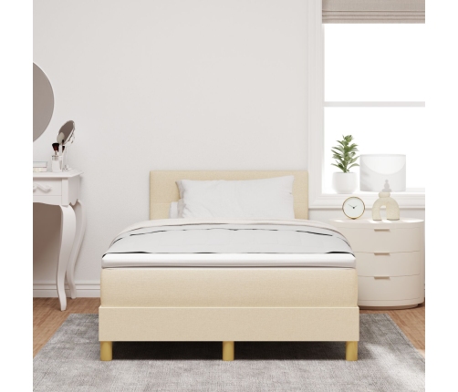 Cama con Somier  con Colchón Crema 120x200 cm Tela