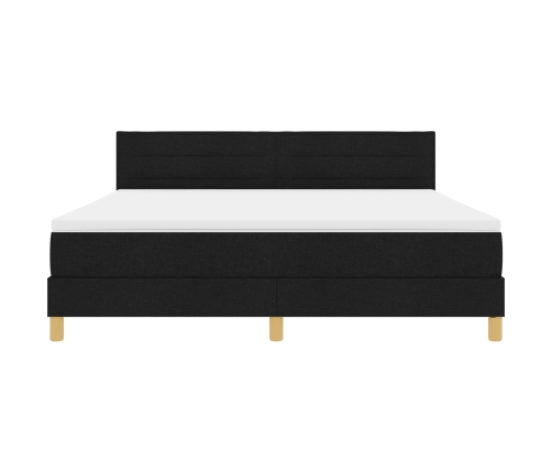 Cama Box Spring  con Colchón Negra 180x200 cm Tela
