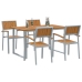 Conjunto de Comedor de Jardín  Conjunto de 5 Gris Acero Duradero