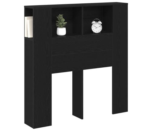 Cabecera de cama  Negro Roble 100x19x104.5 cm Hecha de Madera Elaborada