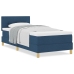 Cama Box Spring con Colchón Azul 100x200 cm Tela