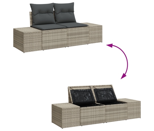 Juego de sofá para jardín  6 piezas Beige, Gris