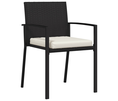 Conjunto de Comedor de Jardín de 7 Piezas de Ratan Negro