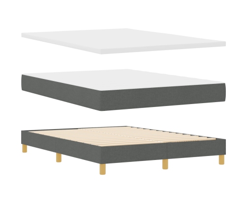 Cama Box Spring  con colchón gris oscuro 160x200 cm tela