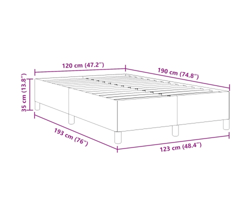 Estructura de Cama  Gris Oscuro 120x190 cm Tela de Corduroy