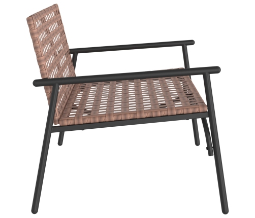 Banco de Jardín  Negro 113x79x75 cm Ratán Sintético