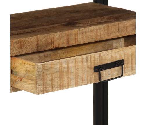 Mesas Auxiliares  Negras 120x33x75 cm de Madera Maciza de Mango y Metal