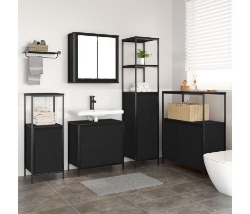 Juego de Muebles de Baño de 5 Piezas VidaXL en Madera de Roble Negra