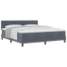 Cama Box Spring  con colchón gris oscuro Super King terciopelo