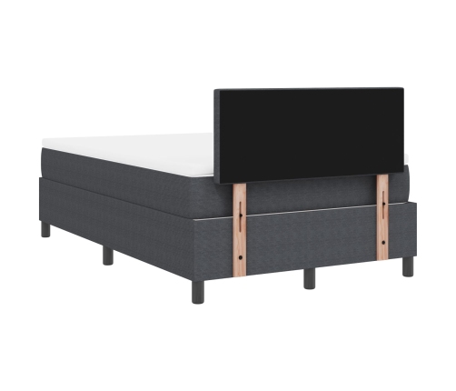 Cama con Box Spring  con Colchón Gris Oscuro 120x200 cm Tela de Corduroy