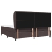 Cama con somier y colchón  Marrón Oscuro 200x200 cm Tela