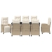 Conjunto de Comedor de Jardín de 9 Piezas Beige de Ratán Poliéster