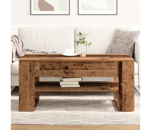 Mesa de café  de madera reciclada 102x55x45 cm de madera de ingeniería