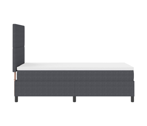 Cama con cajón de  con colchón&LED Gris Oscuro 90x200 cm Tela de terciopelo