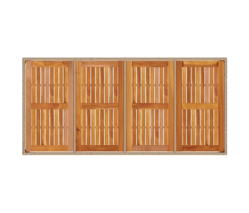 Conjunto de Comedor de Jardín de 7 piezas  con Cojines Beige de Ratán Polipropileno
