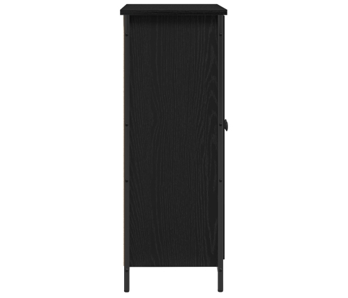 Aparador  Roble Negro 70x30x80 cm Madera Ingenierizada y Acero