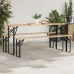 Patas de Mesa de Cerveza  2 piezas Plegables de Acero Negro con Tratamiento en Polvo