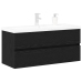 Gabinete de Fregadero  con Lavabo Incorporado de Roble Negro y Madera Elaborada, Gabinete de Fregadero  de Roble Negro 90x38.5x45 cm Madera Elaborada