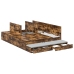 Estructura de cama  Roble ahumado Madera elaborada 140 x 190 cm