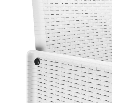 Conjunto de Comedor de Jardín de 7 Piezas con Cojines en Blanco de Poliratán