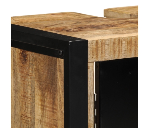 Armario de Baño  55x35x60 cm Madera Maciza Áspera de Mango