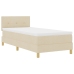 Cama con Somier y Colchón Crema 90x200 cm Tela