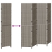 Divisor de habitaciones  4 paneles plegable gris 195x180 cm poli ratán