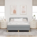 Cama con Box Spring con Colchón Gris Claro 160x200 cm Tela