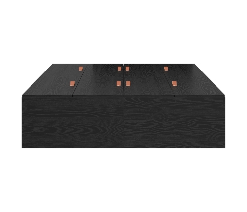 Cama  con Almacenamiento Roble Negro Madera Doble Estándar